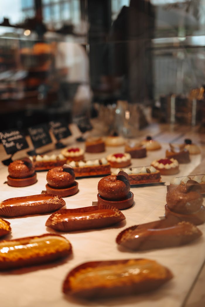 Crafting Captivating Headlines: Your awesome post title goes here A selection of delicious artisan pastries in a bakery display case, showcasing variety and texture.